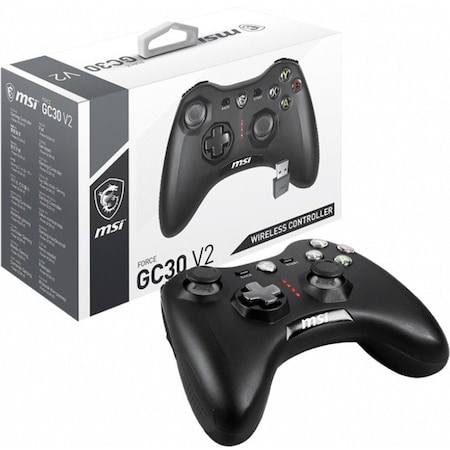 Msi Gaming Pad - Cable, Wireless - USB - Android, PC - 6.56 ft Cable - Black ForceGC30V2