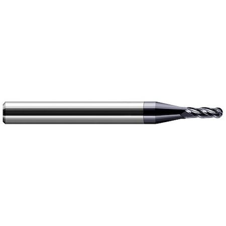 Harvey Tool Miniature End Mill-Ball-Stub & Standard, 74102-C3, AlTiN, .102" Cutter Diameter, .306" Length of Cut 74102-C3