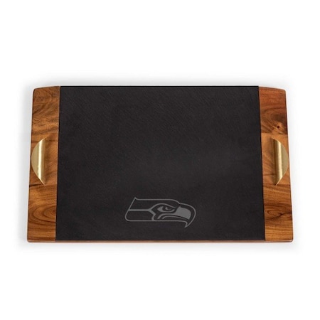 Picnic Time Family Of Brands NFL Seattle Seahawks - Covina Acacia and Slate Serving Tray 957-07-512-283-2