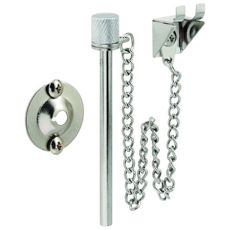 Prime-Line Patio Door Lock, Steel, Chrome, 1-3/8 to 1-3/4 in Thick Door U 9858