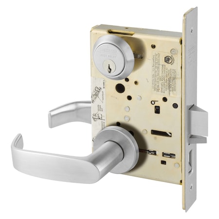 Sargent Grade 1 Office or Entry Mortise Lock, L - Lever, LN - Rose, Field Reversible, Conventional Cylinder 8255 LNL 26D