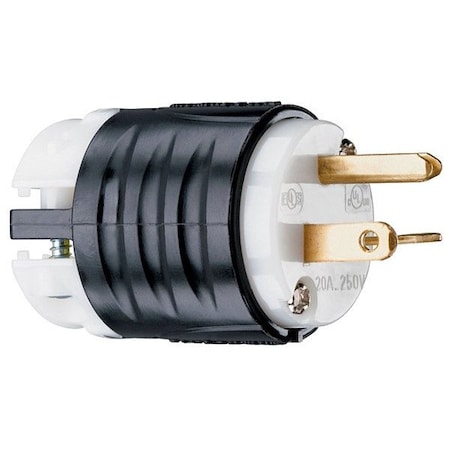 Legrand Straight Blade Plug, 1 hp, 20 A, Black PS5466X