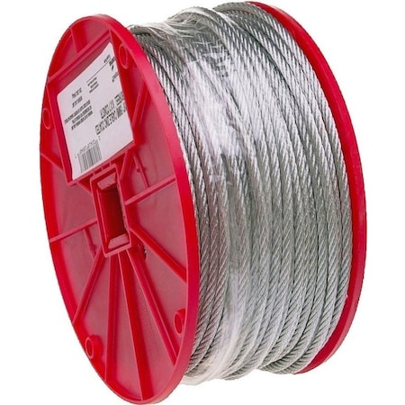 Campbell Chain & Fittings Campbell 7000227 Aircraft Cable, 96 lb Working Load Limit, 500 ft L, 1/16 in Dia, Galvanized Steel 700-0227