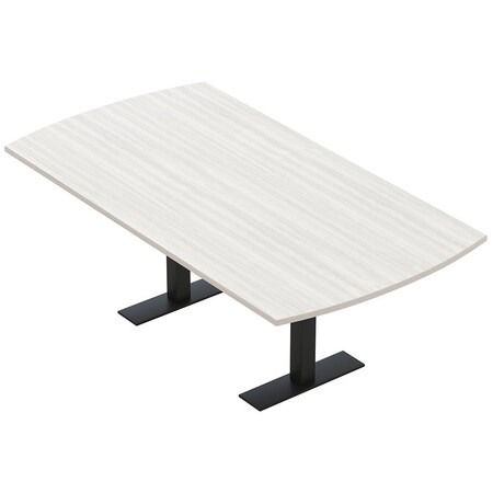 Skutchi Designs 7ft Arc Rectangle Conference Table With Power | Harmony Series | 6 Person Meeting Room Table HAR-AREC-48X84-T.BK-WA7976-NA