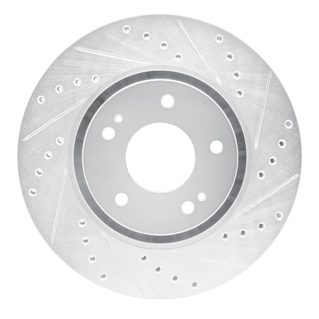 Dynamic Friction Co DFC Brake Rotor - Drilled and Slotted - Silver 631-72044R