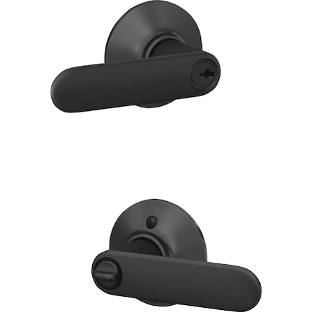 Schlage Davlin Lever Matte Black Keyed Entry Lock F51AGDAV622