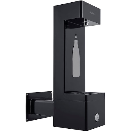 Global Industrial Outdoor Wall Mount Bottle Filling Station w/Filter, Black 270313BKF