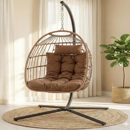Serenelife Egg Chair with Stand SWC55B