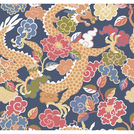 A-Street Prints Yanci Orange Dragon Wallpaper 4120-72007