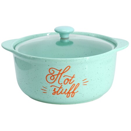 Wanda June Home Miranda's Breakfast 3.66 Quart Stoneware Casserole in Teal 135010.02R