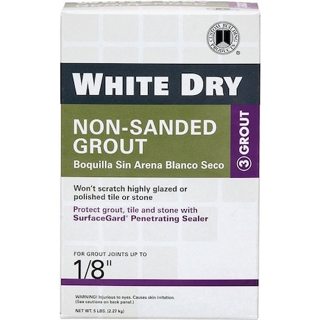 Polyblend Tile Grout Dry White 5Lb WDG5-4