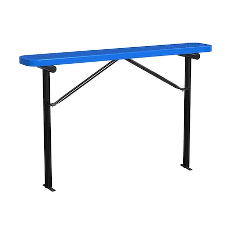 Leisure Craft Bench w/o Back, Ingroud Mount, 6ft., Blue B6XPIG-BLUE