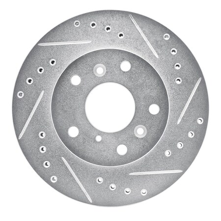 Dynamic Friction Co DFC Brake Rotor - Drilled and Slotted - Silver 631-80016R