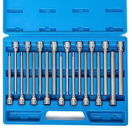 Neiko Extra Long Allen Hex Bit Socket Set, SAE and Metric 10079A