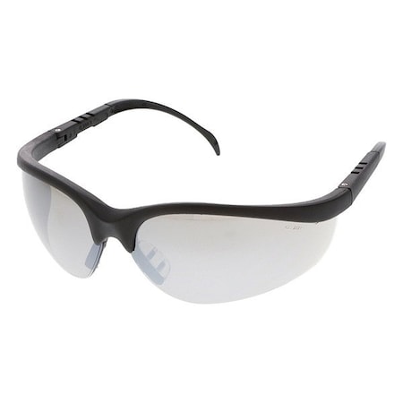 Mcr Safety Klondike (KD1), Safety Glasses, Anti-Scratch, Silver Lens, Black Frame, Half Frame, 1 PR KD117
