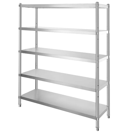 Vevor Shelving Unit Storage Shelves 60x18.5Inch 5-Tier Stainless Steel Kitchen Shelves BXGHJ5C60X18.5YC1V0