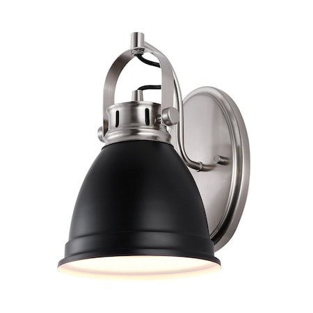 Jonathan Y Phineas 7" 1-Light Adjustable Farmhouse Bohemian Iron LED Vanity Light, Black/Nickel JYL1114A