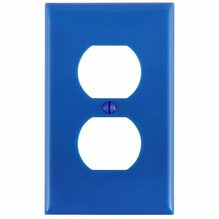 Leviton Receptacle Wallplate, Standard Size, Gang 1, Blue 80703-BU