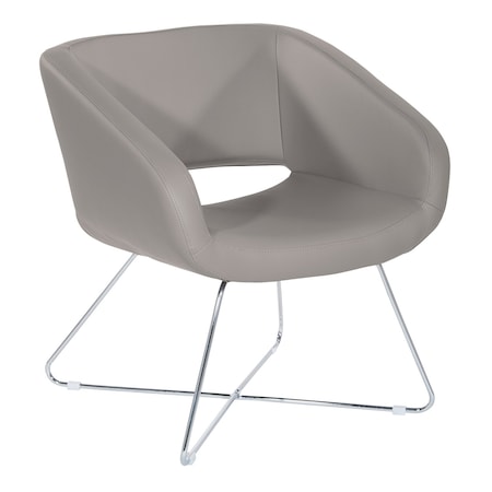Office Star Products Resimercial Seating Faux Leather Lounge Chair, Grey LRL-R103