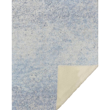 Homeroots 50" X 70" Blue And Beige Abstract Microfiber Plush Throw Blanket 699026