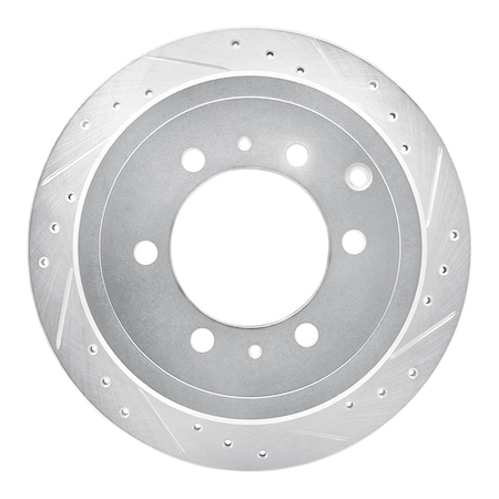 Dynamic Friction Co DFC Brake Rotor - Drilled and Slotted - Silver 631-76117R