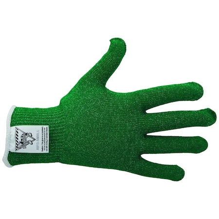 Workhorse Color-Coded Cut-Resistant Hand Protection Gloves, FDA-Compliant, A8, 13 Gauge WH A513-GRN-SML