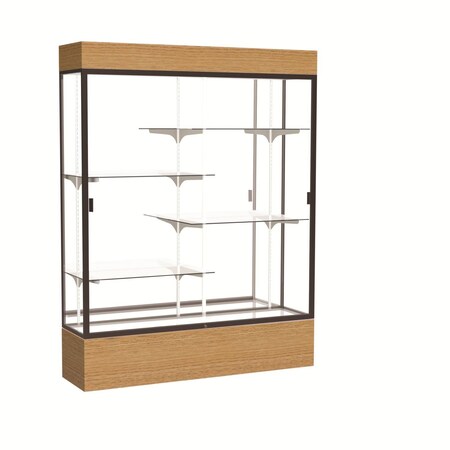 Ghent Lighted Floor Display Case 60x80x16, Mirror, Dark Bronze 2175MB-BZ-AK