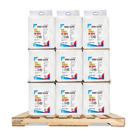 Supremeplus New White Terry Towel Cleaning Rags, 1000 lbs. Pallet, 40 x 25 lbs. Bags, 40PK SP-1728