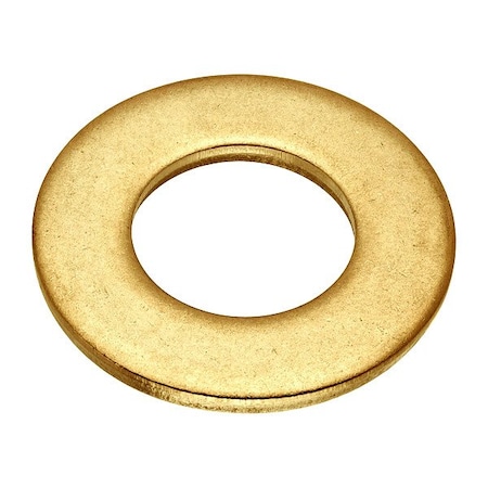Zoro Select Flat Washer, For Screw Size 5/8 in , Brass Plain Finish, 5 PK WASB58NBR