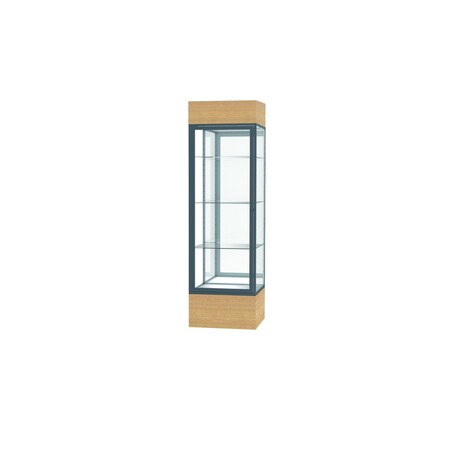 Ghent Lighted Floor Display Case 24x72x24, Mirror, Satin 4124MB-SN-AK