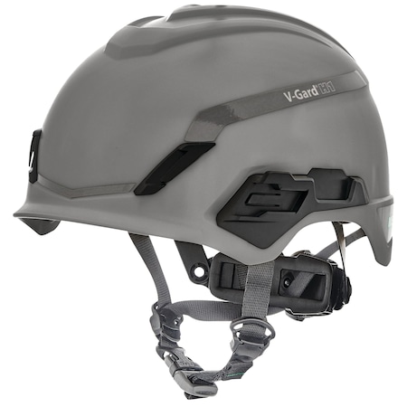 Msa Safety V-Gard H1 Safety Helmet, Novent, Fas-Trac III Pivot, ANSI, EN397, Type I, Class E, Gray 10204347