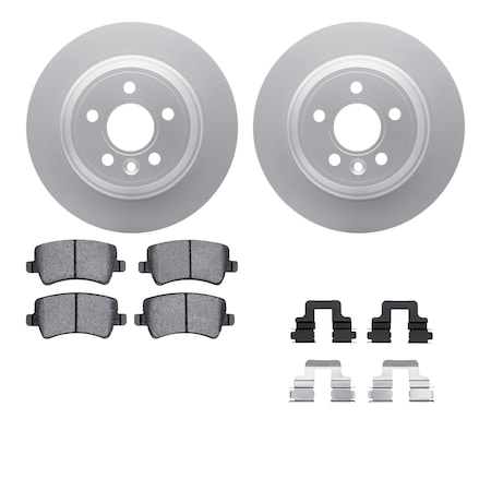 Dynamic Friction Co DFC GEOSPEC Coated Rotors with 5000 Brake Pads - Ceramic and Hardware 4512-27081