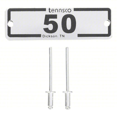 Tennsco Locker Number Plate, 2 3/8 in W, 3/4 in H, White paper w/ clear plastic cover LNP-A-50