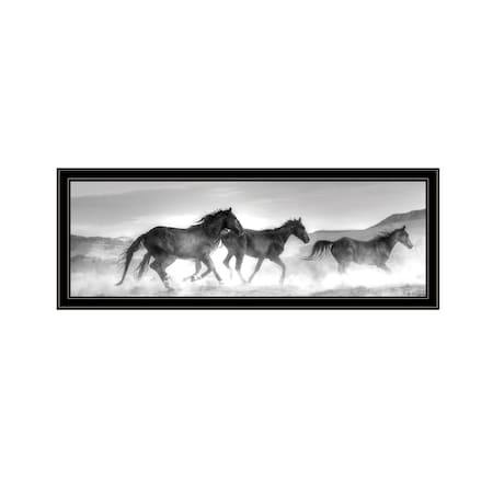 Homeroots Horses Rolling By Black Framed Print Wall Art 529962