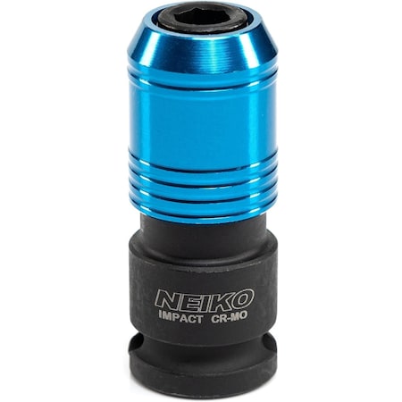 Neiko Impact Wrench Adapter, 0.375 in Drive Female to 0.25 in Hex Converter, Cr-Mo Steel 30285A