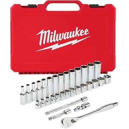 Milwaukee Tool Skt Wrch St, Chrm, 6Pt, 6 - 19 mm 48-22-9508