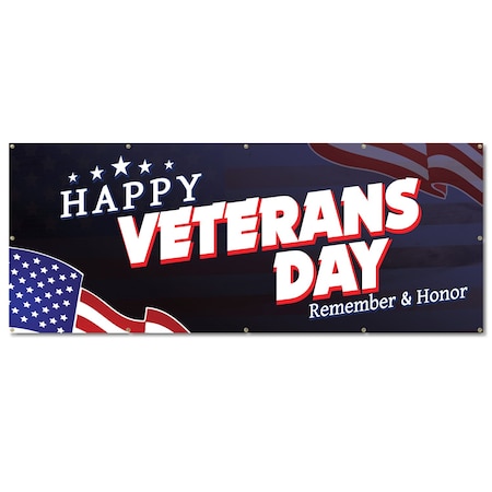 Signmission Happy Veterans Day, 48 Inch, Banner B-120-30392