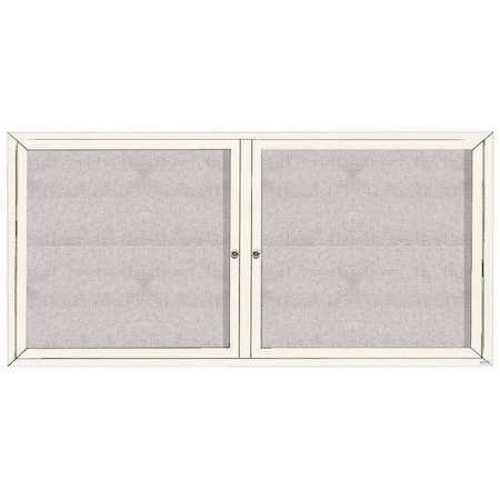 Aarco Outdoor Enclosed Bulletin Board w/ Al Frame, Powder Coated Ivory, 36''Hx72''W ODCC3672RIV