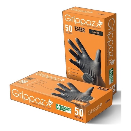 Grippaz Disposable Gloves, Nitrile, XL, 50 PK G21091-XL50