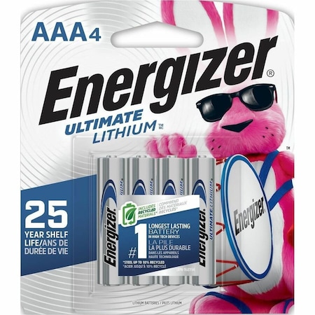 Energizer Ultimate Lithium, AAA Lithium Battery, 1.5V DC, PK4 L92SBP-4