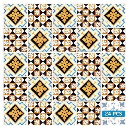 Homeroots 4" x 4" Snowflake and Diamond Peel and Stick Removable Tiles 400489