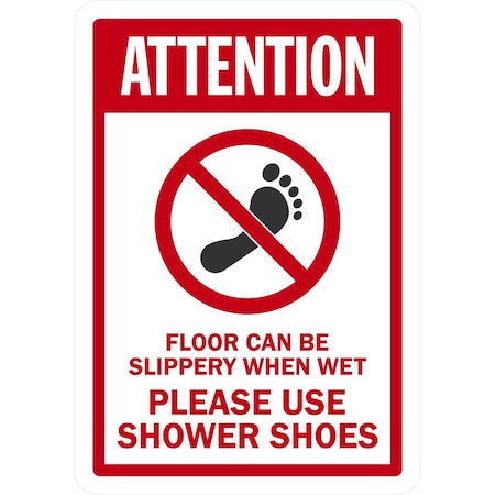 Lyle Attention, Floor Can Be Slippery When Wet Please Use, 7x10, Non-Reflective, White G-17234-ND_7x10