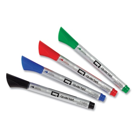 Quartet Premium Glass Board Dry Erase Marker, Fine Bullet Tip, Assorted Colors, 4PK 79555
