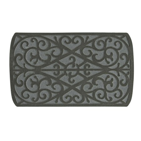 Southern Oaks 18in x 30in Crumb Scroll Gray Flocked Crumb Rubber Door Mat 58785