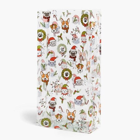 Nashville Wraps Festive Pets Cello Bags, 5x3x11.75 in, 100PK C4BFP
