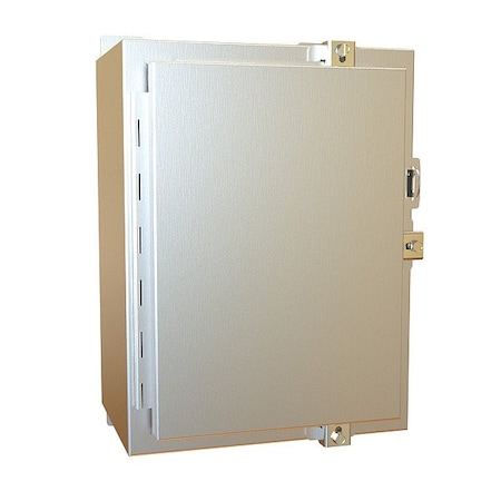 Hammond Clamps Electrical Enclosure, 16 in H, 8 in D, 12 in W, 12, 13, 3R, 4, 4X, Stainless Steel 1418N4SSB8