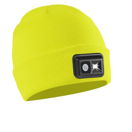 Panther Vision POWERCAP 2.5 Rechargeable LED Beanie, Hi Vis Yellow Knit LCBR-0166