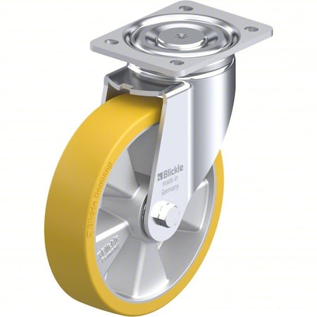 Zoro Select Plate Caster, Swivel, Polyurethane, 9 5/8"H LH-ALTH 200K