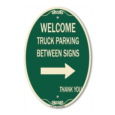 Signmission Reserved Parking Sign Welcome Truck Parking B, 12 In X 18 In Architectural, Heavy Gauge Aluminum A-OV-G-1218-23010