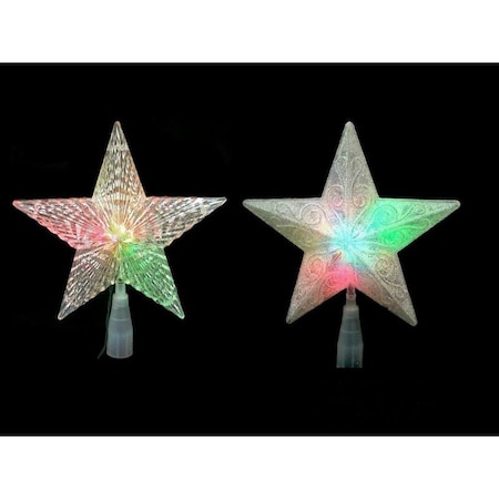 Santas Forest Star Light, 8 in H, Christmas Tree Topper, 120 V, LED Bulb 19355